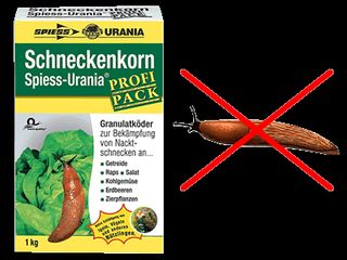 Sneglegift der indeholder metaldehyd,  er ulovlig i Danmark. Husk at tjekke, når du køber sneglegift, i Tyskland.