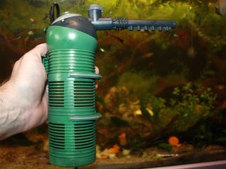 Eheim Aquaball filter. Filteret der ikke fanger snegleyngel, fiskeunger, rejeyngel eller skildpaddeunger.