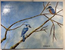 Nr. 182. Serien. Birds. Acrylmaling. MÃ¥l 60 x 80 cm. Kr.1200